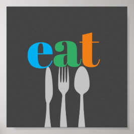 Poster citação da cozinha arte moderna estilo comer