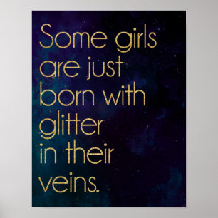 Póster Citação da Garota Glitter