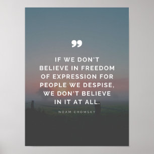 Poster Citação da Liberdade de Expressão por Noam Chomsky