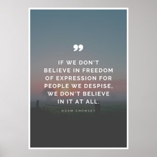 Poster Citação da Liberdade de Expressão por Noam Chomsky