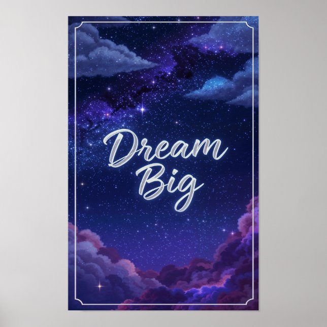 Poster Citação da Noite Estrelada Sonhe Grande (Frente)