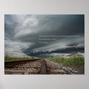Poster Citação da tempestade de Haruki Murakami