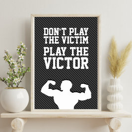 Póster Citação da Tipografia Motivacional de Conquista Ga