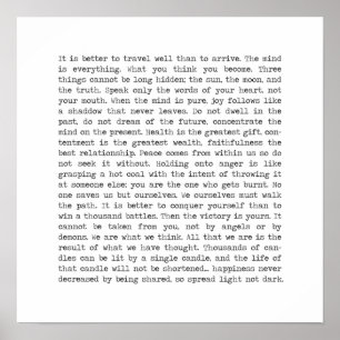 Poster Citação das palavras do Buddha Wisdom