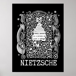 Poster Citação das prisões e REFUGE de Nietzsche