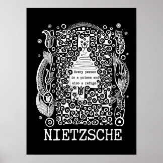 Poster Citação das prisões e REFUGE de Nietzsche