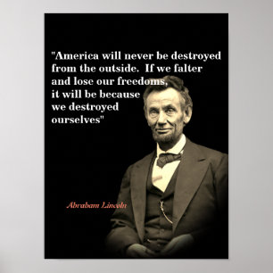 Poster Citação de Abraham Lincoln sobre a destruição
