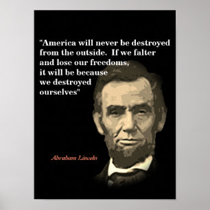 Poster Citação de Abraham Lincoln sobre a destruição dos