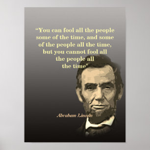 Poster Citação de Abraham Lincoln sobre Enganar as Pessoa