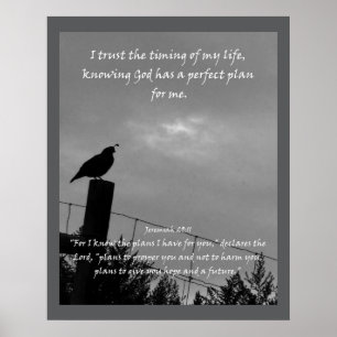 Poster Citação de afirmações cristãs e Bíblia corresponde