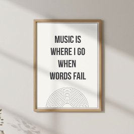 Poster Citação de amante de música minimalista
