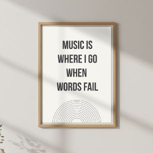Poster Citação de amante de música minimalista