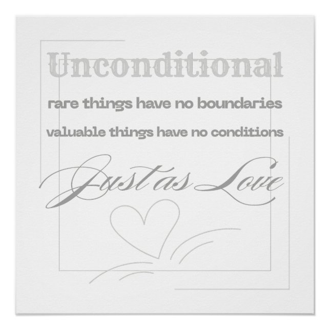 Póster Citação de Amor Incondicional  (Frente)