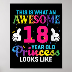 Poster Citação de Aniversário de Menina de 18 Anos 18º An