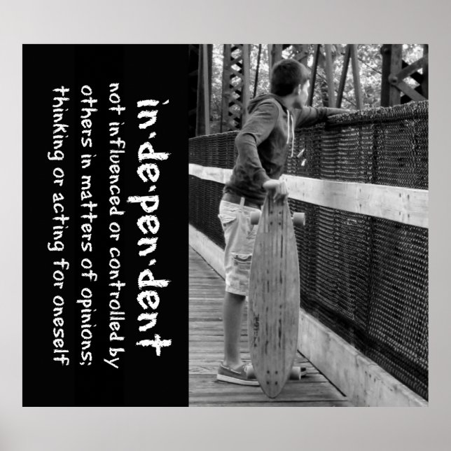 Poster Citação de atitude de adolescente de bordo (Frente)