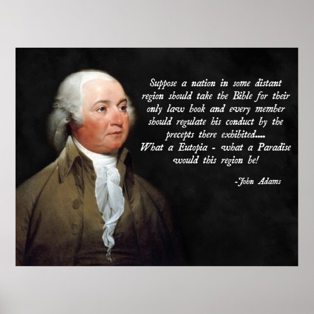 Póster Citação de Bíblia John Adams (Frente)