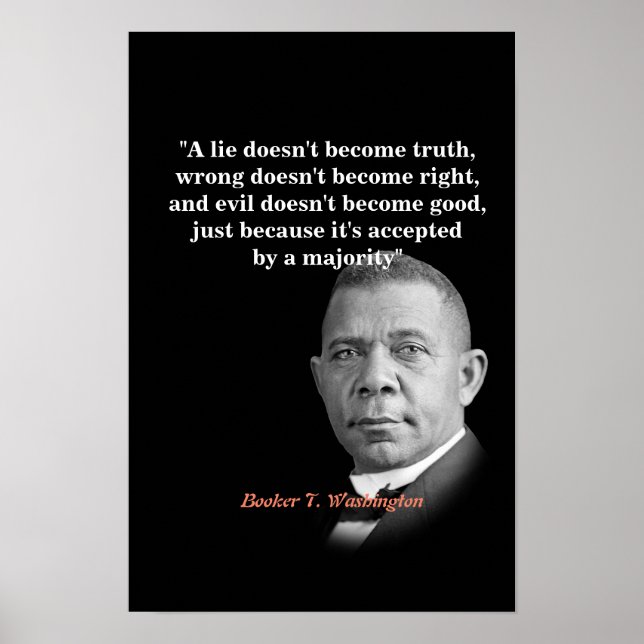 Poster Citação de Booker T. Washington sobre Verdade, Cer (Frente)