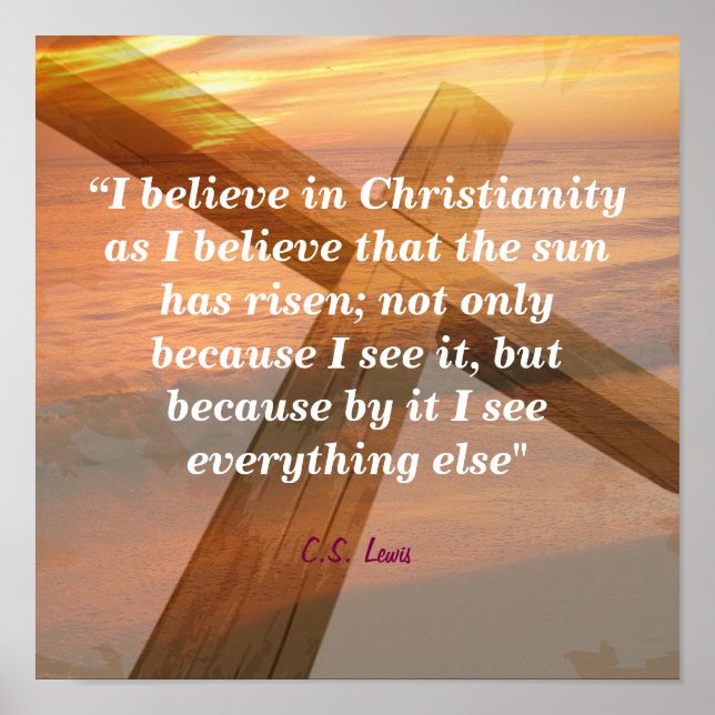 Poster Citação de C. S. Lewis sobre Cristianismo (Frente)