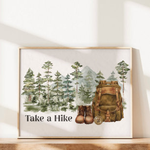 Poster Citação de caminhada para montanha ao ar livre