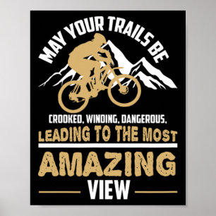 Poster Citação de Ciclismo de Montanha Que Seus Caminhos