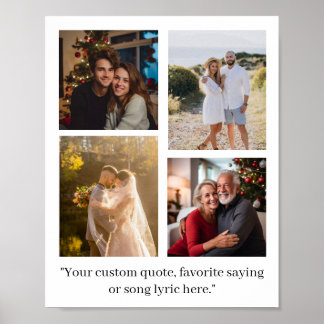 Poster Citação de Colagem de Fotos Personalizadas da Famí