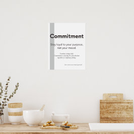 Poster Citação de Compromisso Arte de Parede Minimalista 