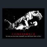 Póster Citação de Confiança do Pop de Arte do Tigre Branc<br><div class="desc">Pop Art Style Black & White Tiger Image Impressões - Imagens de Pop Poster de Gatos Grandes Selvagens</div>