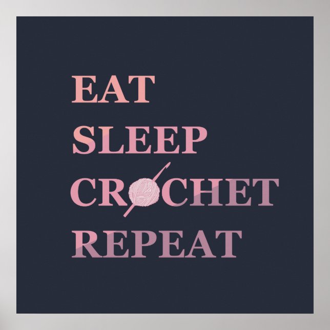Poster Citação de crochê engraçada (Frente)