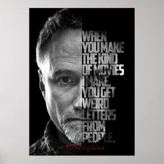 Poster Citação de David Fincher preto e branco