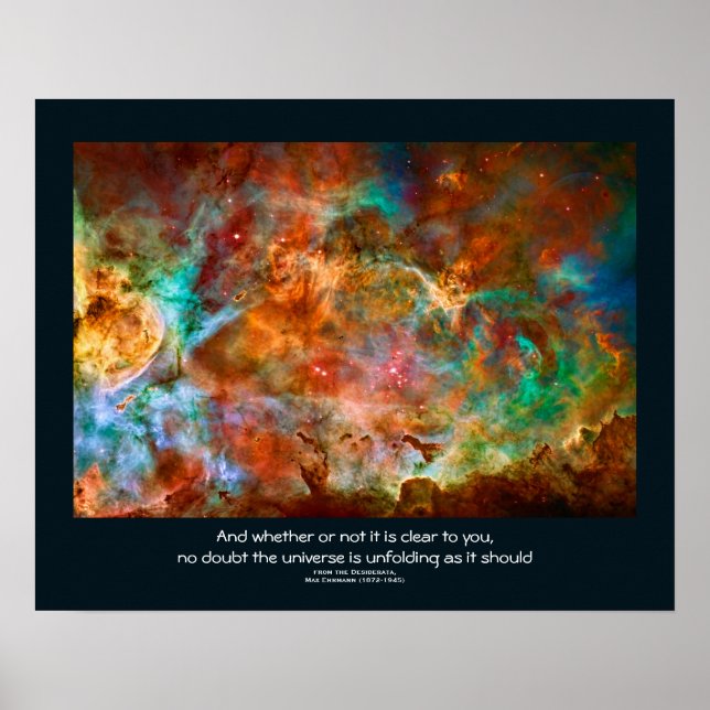 Poster Citação de Desiderata - Carina Nebula em Argo Navi (Frente)