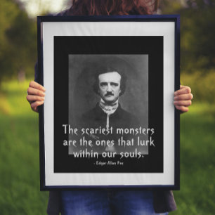 Poster Citação de Edgar Allan Poe dos Monstros Mais Car