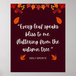 Poster Citação de Emily Bronte Autumn