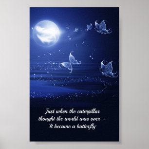 Poster Citação de Encorajamento Inspiracional Borboleta