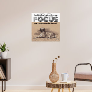 Poster Citação de Encorajamento na Imagem do Cachorro Gra