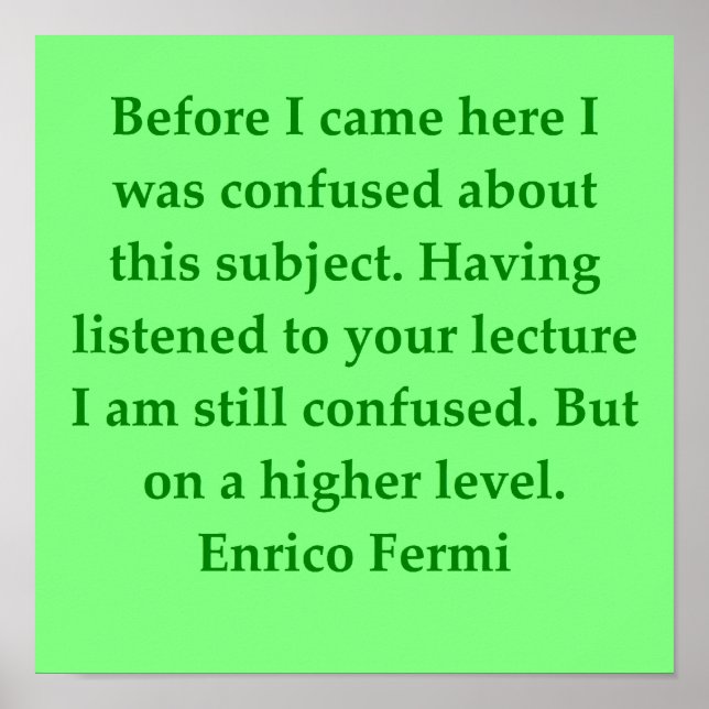 Poster citação de enrico fermi (Frente)