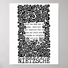 Poster Citação de ERRO preto e branco de Nietzsche