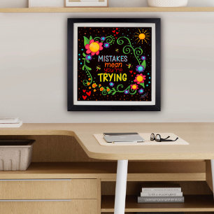 Poster Citação de Erros Florais Inspiracionais Divertidos