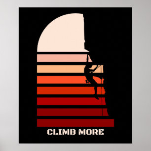 Poster Citação de Escalada de Rocha Retro Vintage Escalar