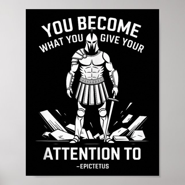 Poster Citação de Força Mental Estática Homens Epictetus  (Frente)