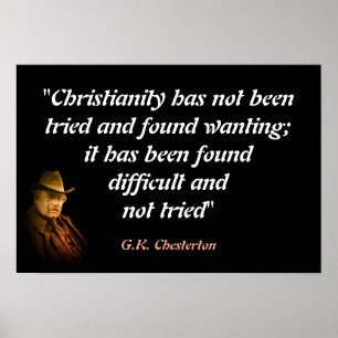 Poster Citação de G.K. Chesterton sobre Cristianismo