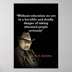 Poster Citação de G.K. Chesterton sobre Educação