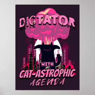 Poster Citação de Gatos Furiosos e Engraçados Catastrófic