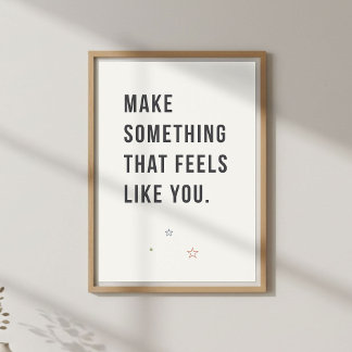 Poster Citação de Inspiração para Artistas. Minimalista C