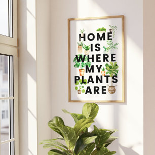 Poster Citação de jardinagem de plantas domésticas em aqu