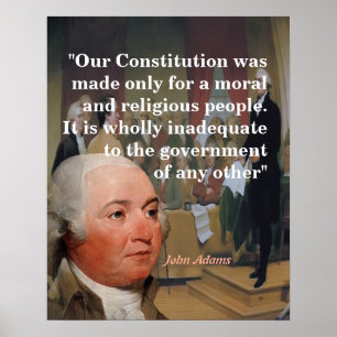 Poster Citação de John Adams Sobre Nossa Constituição