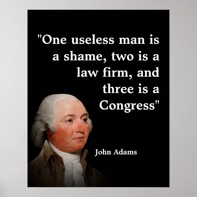 Poster Citação de John Adams sobre o Congresso  (Frente)