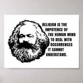 Poster Citação de Karl Marx Sobre Religião