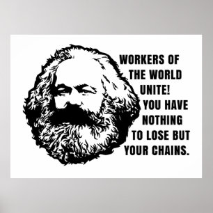 Poster Citação de Karl Marx - Trabalhadores do mundo unid