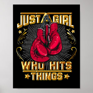 Poster Citação de Kickboxing Thai Boxing Apenas Uma Garot