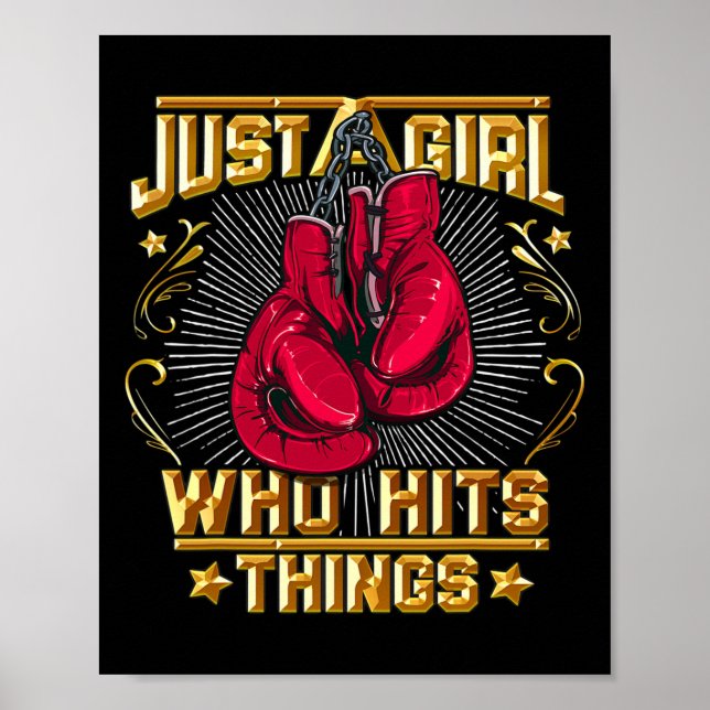 Poster Citação de Kickboxing Thai Boxing Apenas Uma Garot (Frente)